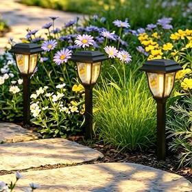 Wsf-12 Senlukit Solar Pathway Lights 12 Pack Mini Outdoor 3000k Bright Auto On/off Gard