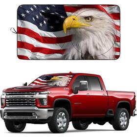 Seporud 739642353716 Windshield Sun Shade New American Eagle Flag Usa Patriotic Design
