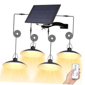 816070004 Serbasic Solar Pendant Lights Outdoor Ip65 Waterproof 4 Heads Powered Shed