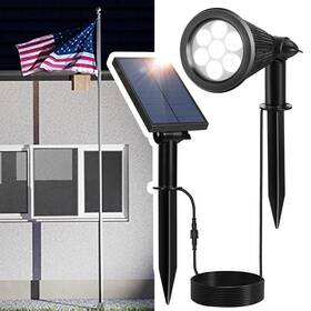 Sfsslf1 Sf Sunfuny Solar Spotlights Outdoor For Flag Pole Bright 7-led Spot Lights White