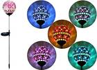 Sgg001 Jssolar Solar Pink Glass Ball Garden Stake Outdoor Yard Lawn