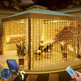Shenzhen Rongjie Photoelectric Technology Co. Ltd. 860014059803 Solar Curtain Lights Outdoor Waterproof 10 10ft 300led Waterfall Light With 8