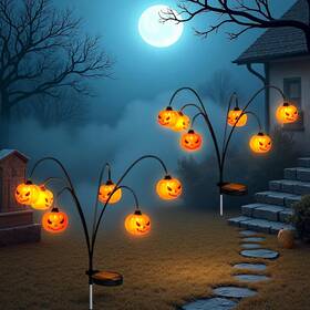 Hyq-21202 Shenzhenyingrunfengshiyeyouxiangongsi Solar Halloween Lights Outdoor Waterproof 2 Pack Pumpkin For Outsi