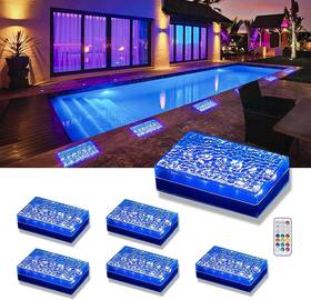 Ip67 Shonelight 768434861894 Solar Paver Color Changing Lights 6x9 Recessed Brick Light 6pack