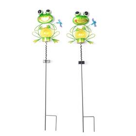 3260091 Shop Lc Set Of 2 Frog Solar Light Outside Garden Stake Patio Decor Powered Gifts