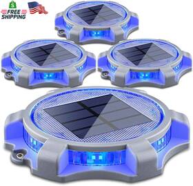 Siedinlar 445012725788 Solar Deck Lights Outdoor 2 Modes Led Driveway Markers Dock Light Sola