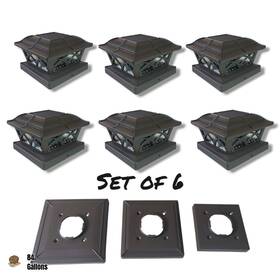Siedinlar Sd012z-6pk Outdoor Solar Post Cap Lights With 2 Color Modes Fits 4x4 5x5 6x6 Brown