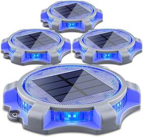 Sd0312g-br Siedinlar Solar Deck Lights Outdoor 2 Modes Led Driveway Markers Dock Light Sola