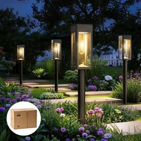 6944303330 Signify Philips 8 Packs Solar Pathway Lights Outdoor Glass Metal Led Garden Landscape L