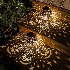 Singingarden 799086731792 Solar Lanterns Outdoor Waterproof Garden Decorative Lights Owl Hanging Brown