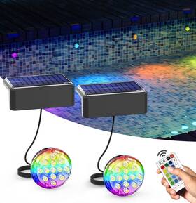 Sn226 Skairipa Solar Pool Lights Powered Submersible Led With 2pack Black