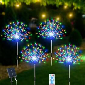 Cl001 Slyuexu Solar Garden Lights Outdoor Waterproof 4 Pack Total 480 Led Starburst Spar