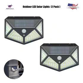 344612012 Smart Solar Outdoor Led Lights With Motion Sensing - 10-watt Area Lighting 2 Pack