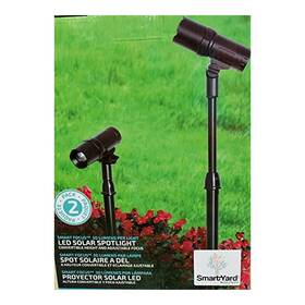 Smartyard 012109104008 Led Solar Spotlight - Convertible Height And Adjustable Focus 2 Pck