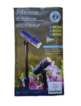 1600342 Smartyard 2 Pk Led Solar Spotlights Floodlights Walkway Landscape Garden 65 Lm