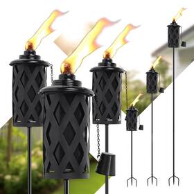 Dc-wg-hs-6 Snogswog Citronella Torches For Outside Set Of 6 Black16 Oz Outdoor Garden Wi