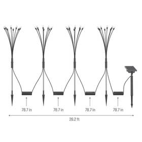 Sol-r-brite 499993887277 Solar 32 Led Firefly Landscape Lights Set - 4 Stake And Panel