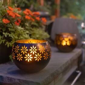 Sfb-001 Solar Fire Bowl Original 8 Inch 4-pack Decorative Metal Patio Light Wi