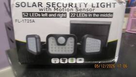 Fl-1725a Solar Security Light With Motion Sensor 3-head 126 Led Outdoor Flood Li