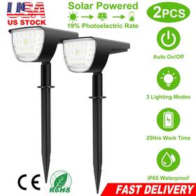 Gpct2209 Solarek 2pcs Solar Powered Landscape Spotlights Auto On/off Lights Wall Garden
