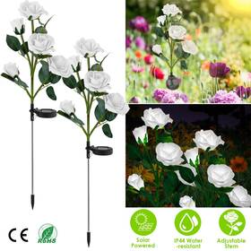 5heads Solarek T2860 2pack Solar Power Rose Flower Lights Garden Stake Led Yard Christmas Deco