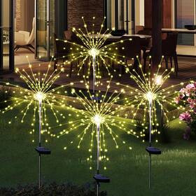 Solarera 445043447413 Solar Garden Firework Lights 4 Pack Waterproof 120 Led Outdoor Warm White