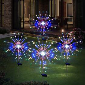 Solarera 963031524478 Solar Garden Firework Lights Outdoor Waterproof 4 Pack 120 Led Sparklers Sola