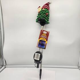 Solaris 821559738288 Solar Powered Gnome Christmas Tree Garden Stake With Multi-colored Led