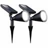 Solarlightled2pc Pack Upgraded Outdoor Solar Spot Lights Waterproof Adjustable Yard Landscape