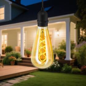 Solarmory Sol22-0098-01 Solar-powered Edison Hanging Lanterns Vintage Amber Glass Ip65 Waterproof