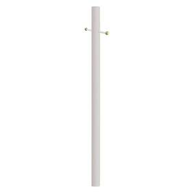 Solus 022678991145 8 Ft. White Outdoor Direct Burial Aluminum Lamp Post With Cross Arm Fits Most 3