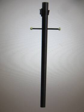 7-c320-bk Solus 7 Ft. Black Outdoor Lamp Post Traditional In Ground Light Pole With Cross