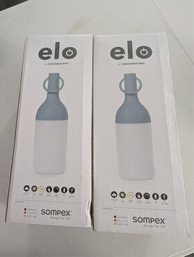 Sompex 029599105091 Elo New Lot Of 2 Designerbox Led Indoor Outdoor Light Portable Lamp Blue