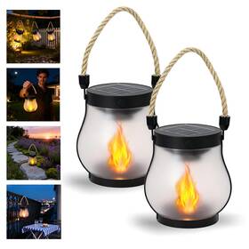 Hyd-zh-02 Soudfk 2026 New Upgrade Solar Lantern Outdoor Waterproof Retro Dancing Flame