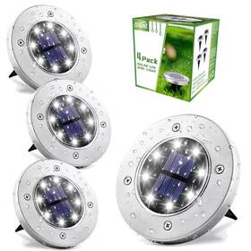 Sowaz 445029088036 Solar Stainless Steel Clear Integrated Led Path Light 4-pack