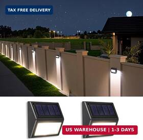 Srdhin 653998734039 Solar Fence Lights Outdoor Waterproof Stair Step Deck Wireless For