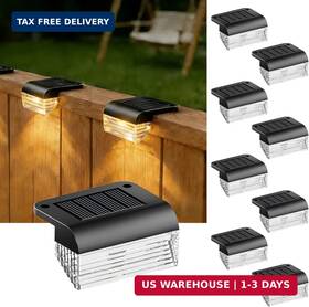 2406-cw8 Srtyuo Solar Fence Lights Outdoor 8 Pack - Deck 3000k Powered