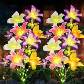 Stadeco 792483334047 Solar Lights Outdoor Gift For Women Mom Grandma Wife 4 Pack 16 Lily F