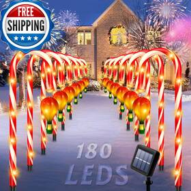 B0dgcwvdvz Stadeco 12 Pack Outdoor Solar Christmas Decorations 180 Bright Led Candy Cane Chr