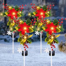 Hhszj-4p Stadeco 4 Pack Solar Christmas Decorations Outdoor 32 Inch Cross Sta