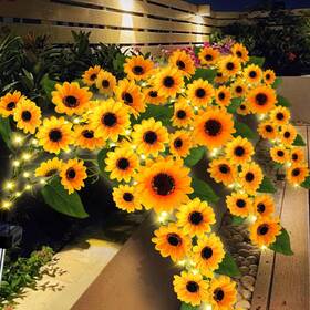 Sxf-sunflower-2p Stadeco Solar Garden Lights Outdoor 2 Pack Sunflower With 46 Lifelike Sunflow