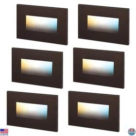 B08h23v659 Stanley 5cct Led Step Lights 3.5w 150lm Dimmable Indoor Outdoor Pack Of 6 Bronze