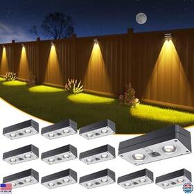 B0cnvbbdr9 Stanley 12 Pack Solar Fence Lights 50 Lumens Rgb Color Glow Waterproof Led Outdoor
