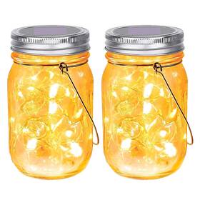 Stead-000085 Steadydoggie Solar Mason Jar Lights Set Of 2 Magical Patio In Glass Lanterns Hang Them