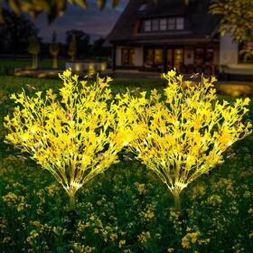 Ip65 Strackvial 586159362448 Solar Garden Lights 2 Pack Yellow Flower Landscape Light Waterproof Fl