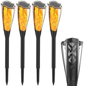 Qf-238 Strackvial 4 Pack Solar Torch Lights Outdoor Waterproof Flickering Flame For Garden Patio