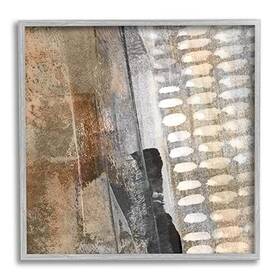 Stupell Industries 196216450941 Abstract Pathway Industrial Shape Composition Rust Tone Grey Framed Wall Art
