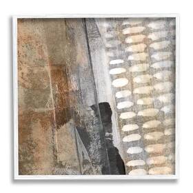 Stupell Industries 196216450989 Abstract Pathway Industrial Shape Composition Rust Tone White Framed Wall Art