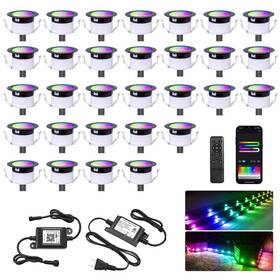 D31b85wifi Sumaote 30-pack Led Deck Lights Rgbw Ic 1.22 Inch Low Voltage Outdoor Step Alexa Ip67 12v