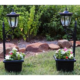 Sun-ray 814717023234 2pk Sunray Kambria Multi Function Solar Lamp And Planter